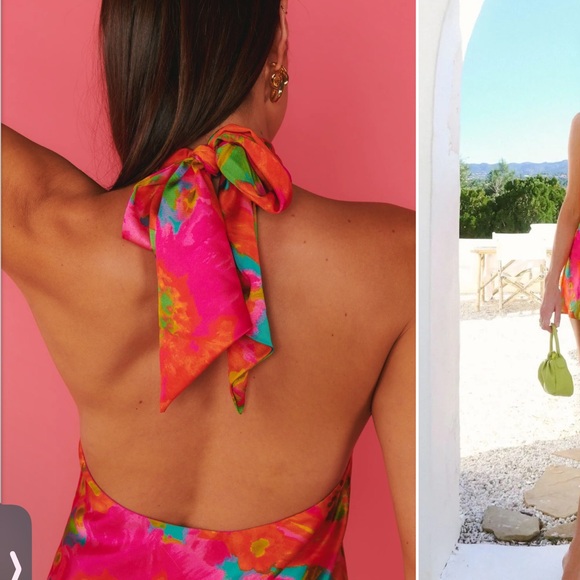 Show Me Your MuMu Jasmin tie mini dress Miss Malibu - Picture 2 of 4